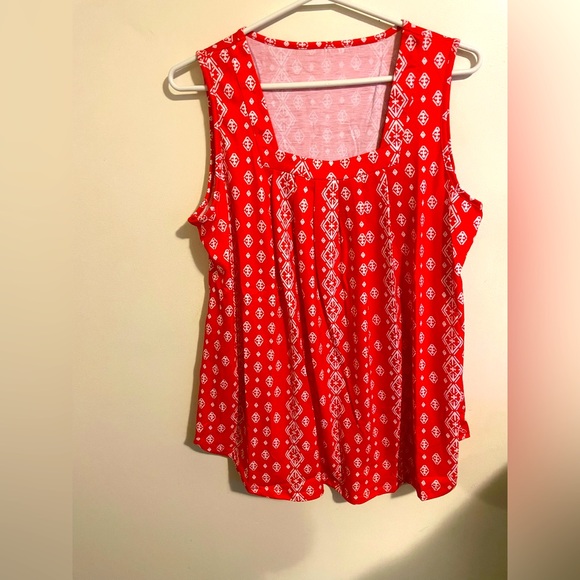 Sz L naividd pleated women’s tank top flower red - Picture 4 of 6